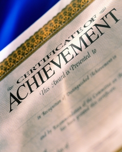 "certificate of achievement"